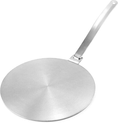 QWORK 9.45" Stainless Steel Induction Heat Diffuser Plate with Handle - Even Heat Distribution Design for Gas, Glass Cooktop & Induction Cooker, Compatible with Various Cookware in Saudi Arabia