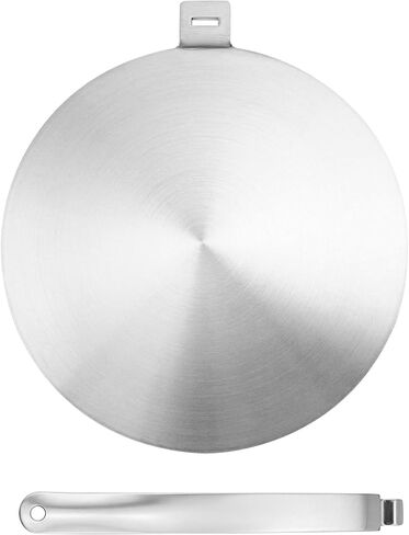 QWORK 9.45" Stainless Steel Induction Heat Diffuser Plate with Handle - Even Heat Distribution Design for Gas, Glass Cooktop & Induction Cooker, Compatible with Various Cookware in Saudi Arabia