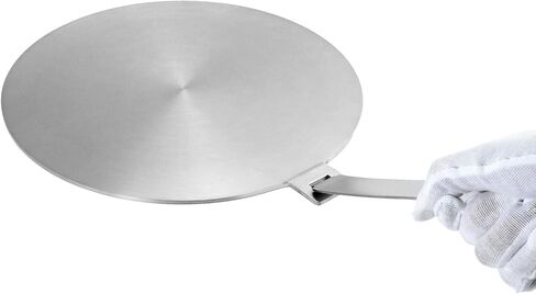 QWORK 9.45" Stainless Steel Induction Heat Diffuser Plate with Handle - Even Heat Distribution Design for Gas, Glass Cooktop & Induction Cooker, Compatible with Various Cookware in Saudi Arabia