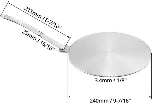 QWORK 9.45" Stainless Steel Induction Heat Diffuser Plate with Handle - Even Heat Distribution Design for Gas, Glass Cooktop & Induction Cooker, Compatible with Various Cookware in Saudi Arabia