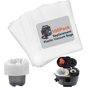 50-Pack Trash Bag Replacement for Shark MessMaster - Plastic Vacuum Bags Compatible with Shark VS100, VS101, VS100C Portable Wet/Dry Vacs in Kuwait