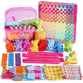 Daheyypong Weaving Loov Kit Toys ، الفنون والحرف للأطفال والبالغين ، هدايا مثالية للفتيات ، ونسج Potholder مجموعات الأفق مع مربع محمول وحلقات حرفية ، ومساعدين حرفيين ، وأساور الصداقة in Kuwait