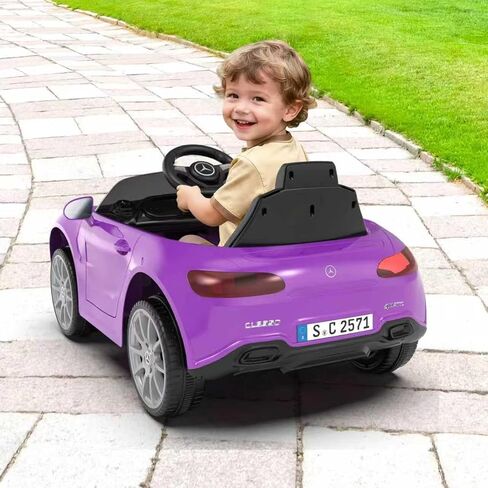 12V Kids Ride On Car with 2.4G Remote Control,Battery Powered Electric Car Ride On Vehicle Double Doors, 5 Point Safety Belt,LED Light (SC-Purple) in Kuwait