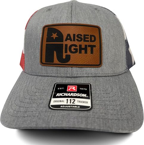 Raised Right Vintage Republican Hats for Men Adjustable Richardson Trucker Style Hat (Heather Grey) in Kuwait