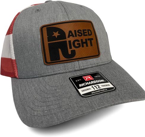 Raised Right Vintage Republican Hats for Men Adjustable Richardson Trucker Style Hat (Heather Grey) in Kuwait