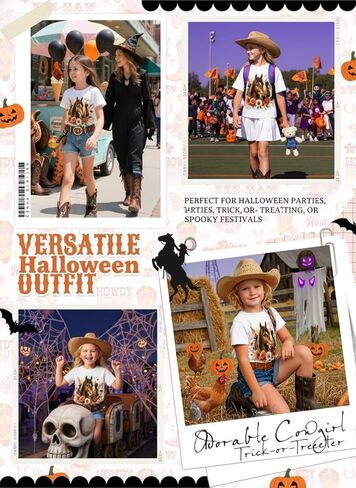 Girls Western Horse T-Shirts - Cute Cowgirl Outfit Kids Short Sleeve Shirts Funny Tops Rodeo Toddler Summer Tee in Kuwait