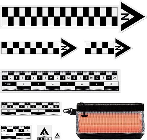 Maitys 12 Pack Archaeological North Arrow and Scale Set for Geology Photography Professional Measuring Scale Ruler with Case Archaeological Excavation Photo Reference Ruler for Artifact Documentation in Kuwait