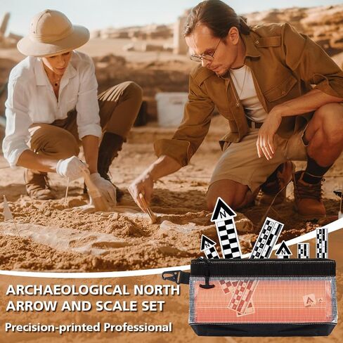 Maitys 12 Pack Archaeological North Arrow and Scale Set for Geology Photography Professional Measuring Scale Ruler with Case Archaeological Excavation Photo Reference Ruler for Artifact Documentation in Kuwait