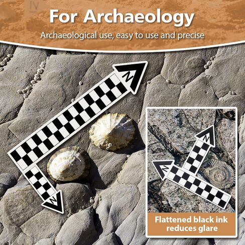 Maitys 12 Pack Archaeological North Arrow and Scale Set for Geology Photography Professional Measuring Scale Ruler with Case Archaeological Excavation Photo Reference Ruler for Artifact Documentation in Kuwait