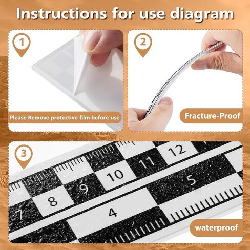 Maitys 12 Pack Archaeological North Arrow and Scale Set for Geology Photography Professional Measuring Scale Ruler with Case Archaeological Excavation Photo Reference Ruler for Artifact Documentation in Kuwait