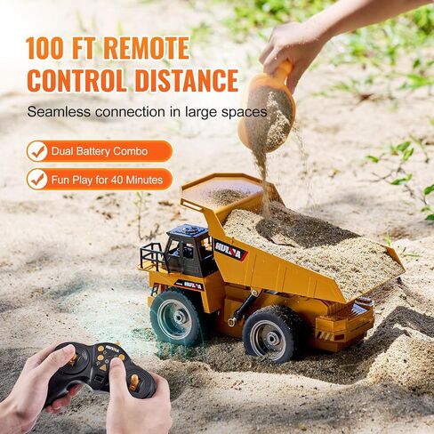 لعبة حفارة التحكم عن بُعد في Vevor ، 11 قناة ، 1:20 Scale Control Digger Toy ، حفارة RC مع الأضواء والأصوات ، مركبات البناء الوظيفية الكاملة للأطفال ، بطاريتين ، هدية عيد ميلاد in Kuwait