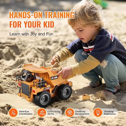 لعبة حفارة التحكم عن بُعد في Vevor ، 11 قناة ، 1:20 Scale Control Digger Toy ، حفارة RC مع الأضواء والأصوات ، مركبات البناء الوظيفية الكاملة للأطفال ، بطاريتين ، هدية عيد ميلاد in Kuwait
