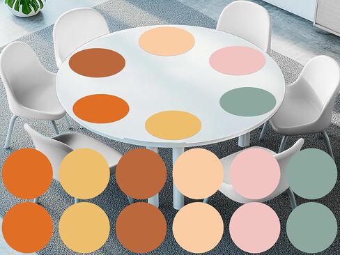 LINCIA 12 PCS 12 '' DRAY ERASE DOTS for Classroom Classroom Decords Boho ملصقات ملونة لدوائر محو الجدار الأبيض القابل للإزالة لإزالة اللوازم المدرسية (لون بوهو) in Kuwait