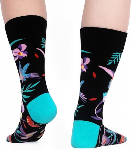 MAKABO Women's Colorful Funny Novelty Patterned Combed Cotton Crew Socks 6 Packs in Kuwait