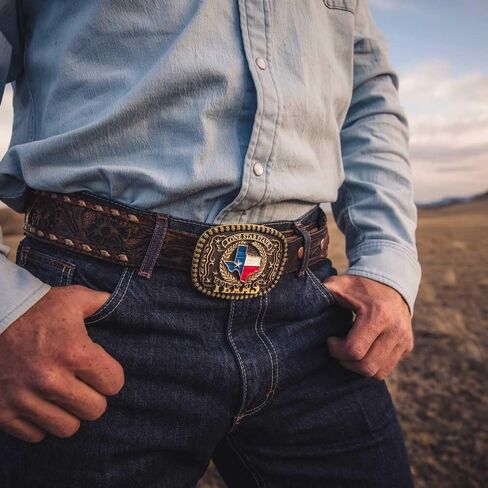 Montana Silversmiths وصفت Legacy Longhorn Oval Western Belt Boxle in Kuwait