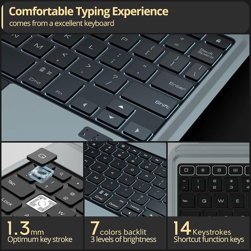 Nillkin Magic Keyboard for iPad Pro 13 Inch M4 Case 2024, Handheld Case for iPad Pro 13 Inch Case 2024 with Keyboard, Pencil Holder, Camera Protection, Three Levels of Brightness, Black in Saudi Arabia