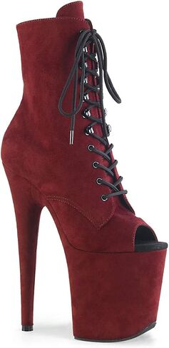 Pleaser Women's Adore 1021FS Burgundy Faux Suede Boot ، Size 10 in Kuwait
