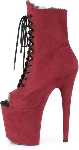 Pleaser Women's Adore 1021FS Burgundy Faux Suede Boot ، Size 10 in Kuwait