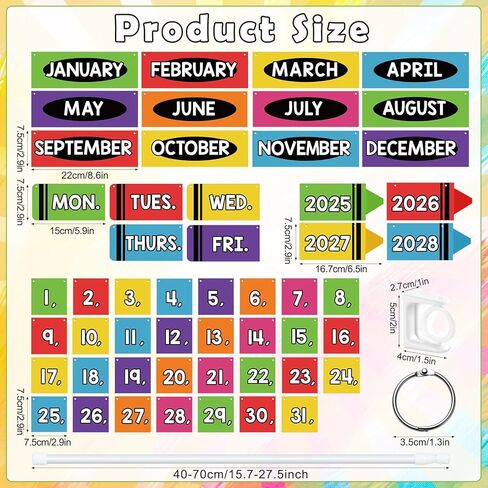 73PCS Classroom Flip Calendar Bulletin Board With Holder for Teacher Classroom ، Flip Flip Calendar تشمل بطاقات أسبوع لمدة أسبوع لمستلزمات المعلمين ما قبل المدرسة اللوازم المدرسية in Kuwait