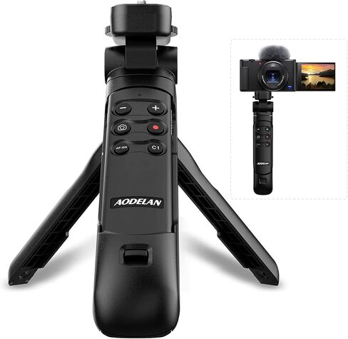 for Sony Vlog Shooting Grip Tripod with OLED Screen & Rechargeable Wireless Camera Remote - Zoom/Focus Control for ZV-1, ZV-E10,ZV-1F, A6100, A6400, A6700,A7IV,RX100 VII,A9,A9 II,FX3 in Saudi Arabia