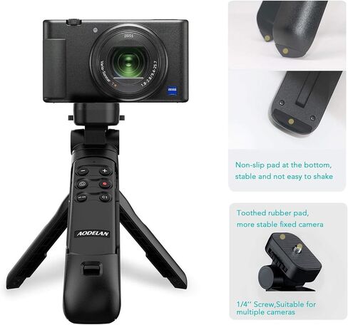 for Sony Vlog Shooting Grip Tripod with OLED Screen & Rechargeable Wireless Camera Remote - Zoom/Focus Control for ZV-1, ZV-E10,ZV-1F, A6100, A6400, A6700,A7IV,RX100 VII,A9,A9 II,FX3 in Saudi Arabia