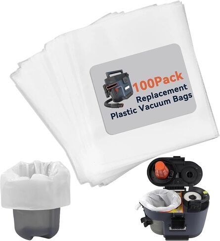 50-Pack Trash Bag Replacement for Shark MessMaster - Plastic Vacuum Bags Compatible with Shark VS100, VS101, VS100C Portable Wet/Dry Vacs in Kuwait