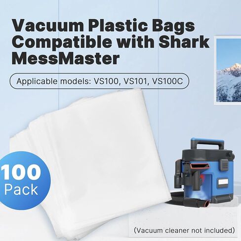 50-Pack Trash Bag Replacement for Shark MessMaster - Plastic Vacuum Bags Compatible with Shark VS100, VS101, VS100C Portable Wet/Dry Vacs in Kuwait