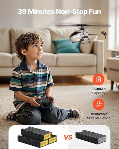 VEVOR RC Helicopter, 2.4GHz Remote Control Helicopter with Gyro, 4-Channel RC Airplane for Beginner, Wing Lights & One-Key Takeoff/Landing, Flying Plane Toys for Kids Ages 8 and up in Saudi Arabia
