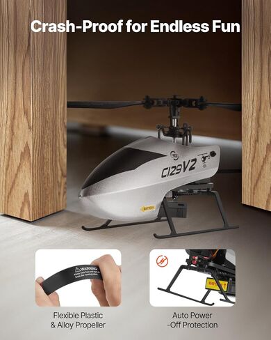 VEVOR RC Helicopter, 2.4GHz Remote Control Helicopter with Gyro, 4-Channel RC Airplane for Beginner, Wing Lights & One-Key Takeoff/Landing, Flying Plane Toys for Kids Ages 8 and up in Saudi Arabia