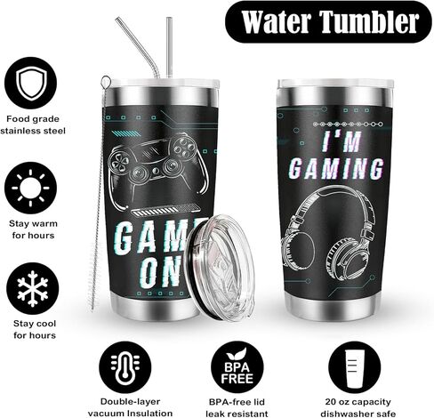 GOAUS Gamer Gifts Funny Socks, Light Up Gaming Pillow Cover 18x18 inch Dual Pockets, Fathers Gifts for Men Dad Teens Teenage Boys Son Boyfriend in Kuwait