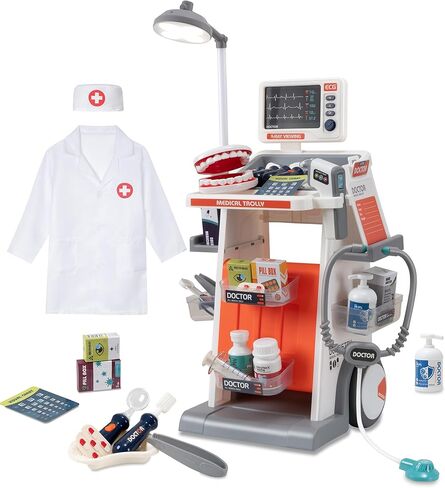 STEM Doctor Playet for Kids - Deteractive Doctor Kit for Kids with Wranistic LED Lights & Sounds Att ، مجموعة لعب الأدوار لتشخيصها والشفاء ، هدية تعليمية للأعمار من 3 إلى 5 سنوات in Kuwait