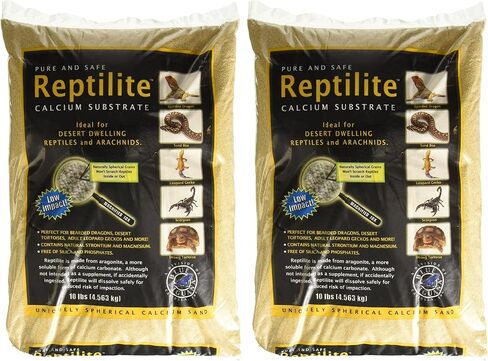 CaribSea Reptiles Calcium Substrate Sand - 20 lb Each - Natural White Sand for Reptile Terrariums, Promotes Healthy Habitat & Optimal Calcium Levels (Pack of 2) in Saudi Arabia