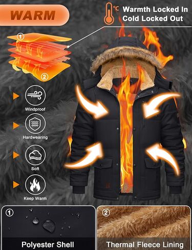 سترة Cotrasen للرجال الشتوية السمك الدافئ الصوف المبطن بالستران المائي in Kuwait