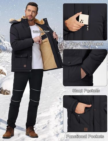 سترة Cotrasen للرجال الشتوية السمك الدافئ الصوف المبطن بالستران المائي in Kuwait