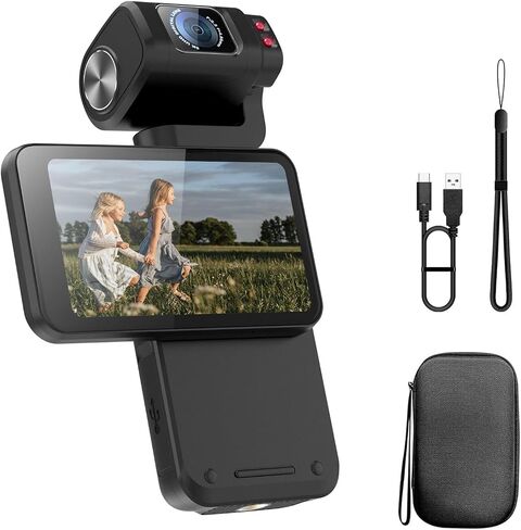 ORDRO M3 Handheld Digital Camera, 5K Video Camcorder 48MP 4K/60fps, 3.5'' Flippable Screen 3250mAh Battery WiFi IR Night Vision Camera for YouTube Vlogs w/64G Card, Stand in Saudi Arabia