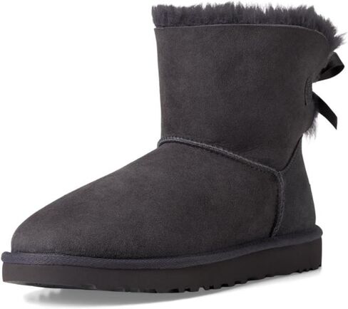 UGG Women's MINI Bailey Bow II Fashion Boot, Obsidian, 10 in Saudi Arabia