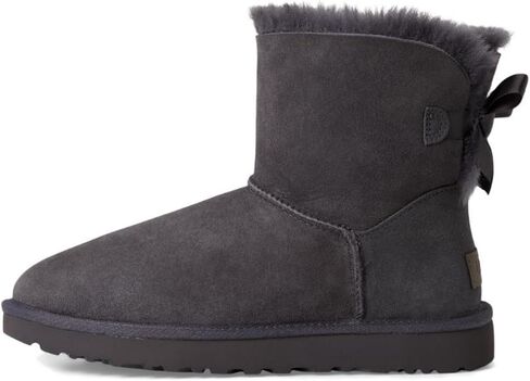 UGG Women's MINI Bailey Bow II Fashion Boot, Obsidian, 10 in Saudi Arabia