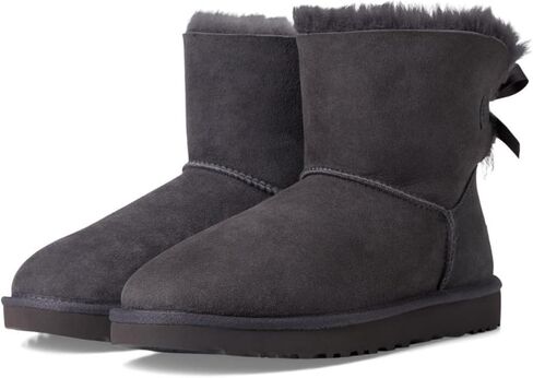 UGG Women's MINI Bailey Bow II Fashion Boot, Obsidian, 10 in Saudi Arabia