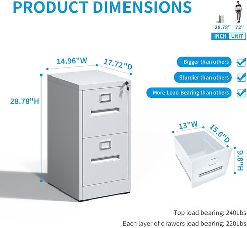3 خزانة ملفات درج مع فتحة القفل والبطاقة ، خزائن ملفات رأسية فولاذية لمكتب المنزل ، خزائن الملفات المعدنية الصغيرة لتعليق ملفات حجم الحروف القانونية ، التجميع المطلوبة (أسود) in Kuwait