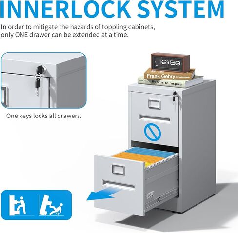 3 خزانة ملفات درج مع فتحة القفل والبطاقة ، خزائن ملفات رأسية فولاذية لمكتب المنزل ، خزائن الملفات المعدنية الصغيرة لتعليق ملفات حجم الحروف القانونية ، التجميع المطلوبة (أسود) in Kuwait