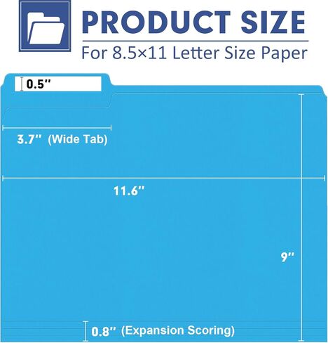 File Folder, PANDRI 270 Pack File Folder, 1/3 Cut Tab, Letter Size, Filing Folder for Office School Business, Manila in Saudi Arabia