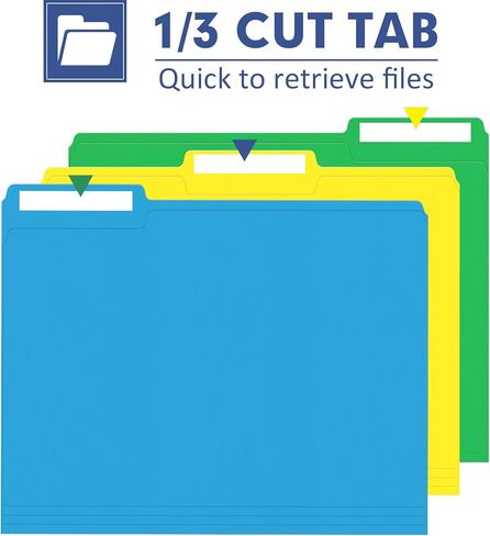 File Folder, PANDRI 270 Pack File Folder, 1/3 Cut Tab, Letter Size, Filing Folder for Office School Business, Manila in Saudi Arabia