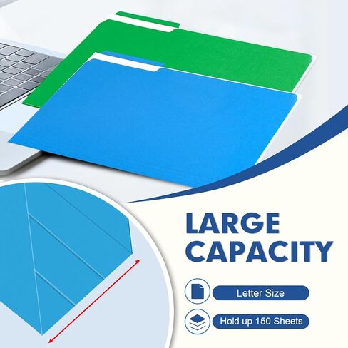 File Folder, PANDRI 270 Pack File Folder, 1/3 Cut Tab, Letter Size, Filing Folder for Office School Business, Manila in Saudi Arabia