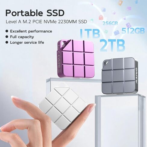 محرك الأقراص الصلبة الخارجي MAIWO 1 تيرابايت SSD المحمول، USB 3.2 GEN 2 Type-C حتى 1050 ميجابايت/ثانية، Mini PSSD لهاتف iPhone 15 Pro Max MacBook Pro PS5، ألومنيوم (فضي) in Kuwait