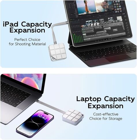 محرك الأقراص الصلبة الخارجي MAIWO 1 تيرابايت SSD المحمول، USB 3.2 GEN 2 Type-C حتى 1050 ميجابايت/ثانية، Mini PSSD لهاتف iPhone 15 Pro Max MacBook Pro PS5، ألومنيوم (فضي) in Kuwait