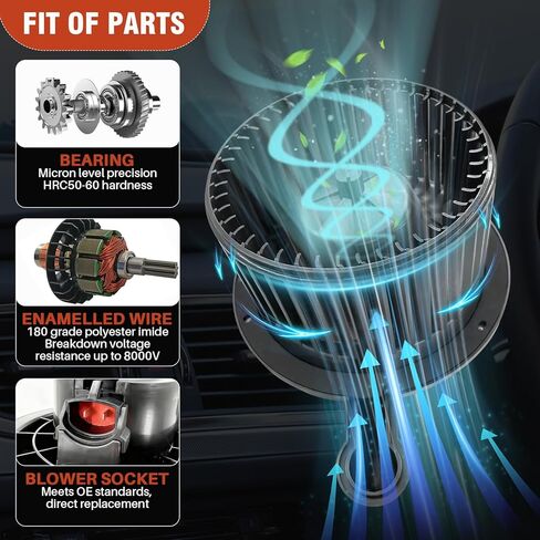 محرك منفاخ سخان التيار المتردد مع مروحة ملائمة لـ Acura ILX 2013-2015 ، Acura RDX 2013-2014 ، Honda Civic 2012-2013 ، استبدال OE# 700257 ، 79310TR0A01 ، 800303030505 in Kuwait