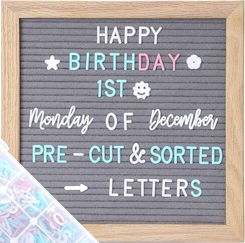 Rustic Felt Letter Board with 340 Changeable Letters&Numbers, 10"x10" Message Board Letter Sign Board in Rustic Frame with Stand and Canvas bag for Announcement&Notification(Rustic Black) in Kuwait