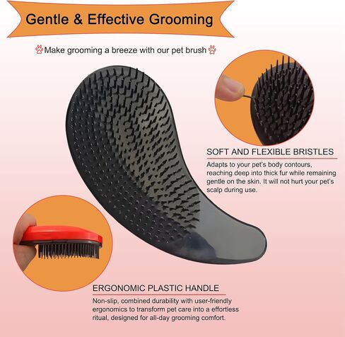 Puppy Brush for Small Dogs - Soft Dog Brush (Pink) in Saudi Arabia