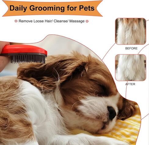 Puppy Brush for Small Dogs - Soft Dog Brush (Pink) in Saudi Arabia