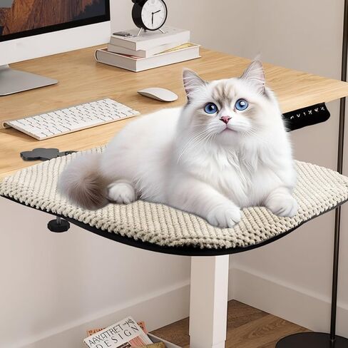 BESTISAN Durable Cat Bed Desk-Metal Frame &Flannel Fabric Soft Cover,Sturdy&Comfortable for Indoor Pets,Spacious Cat Beds for Office Desk and Game Island Table,Removable Washable,Supports to 30 lbs in Saudi Arabia